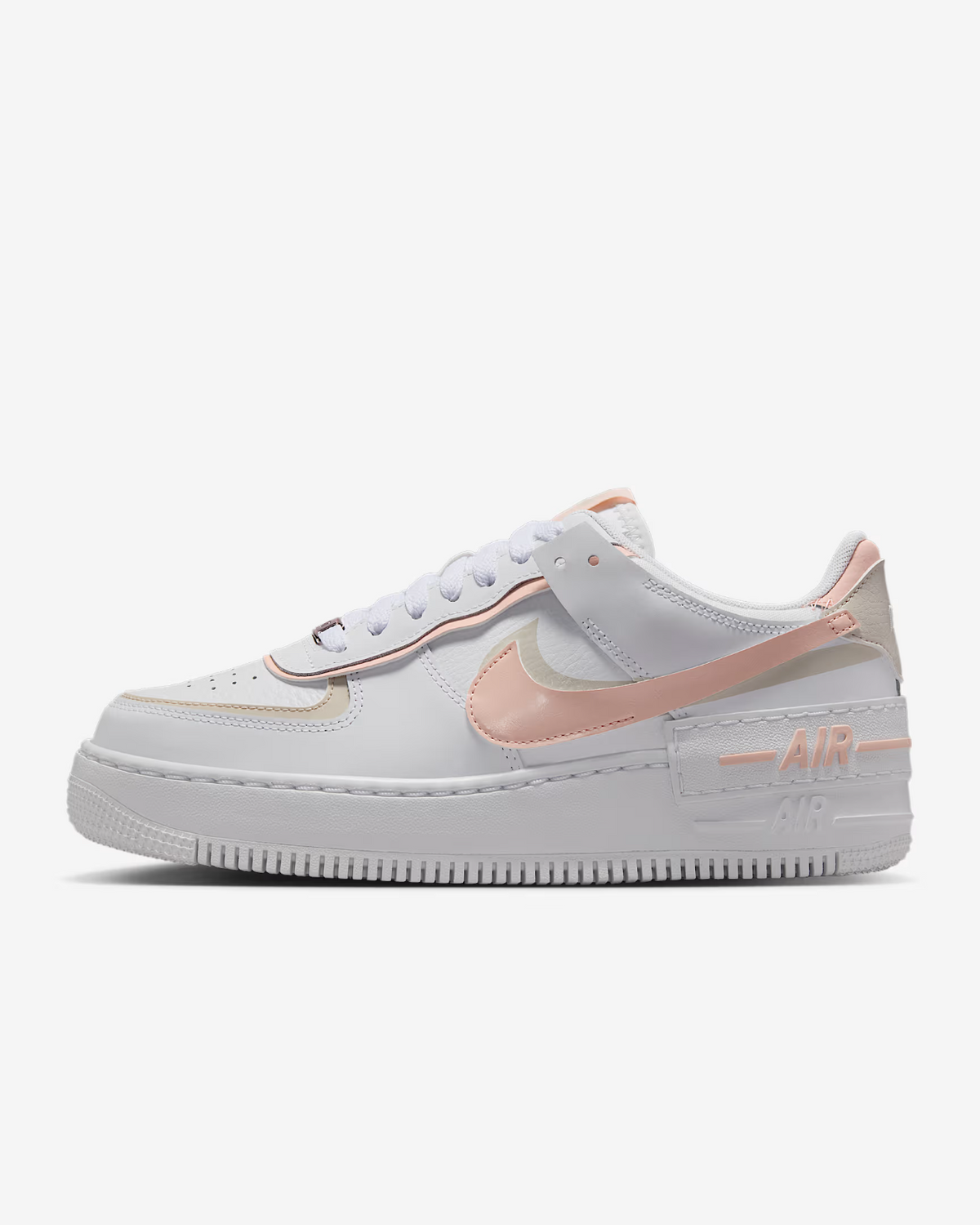CI0919-121 Nike Air Force 1 Shadow White Light Orewood Brown White Wash (Women's