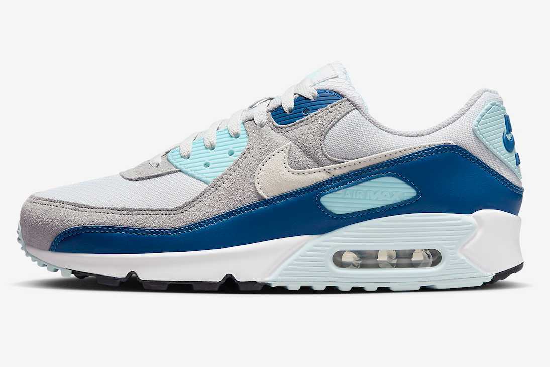 FN6958-001 Nike Air Max 90 Pure Platinum White Glacier Blue (Men's)