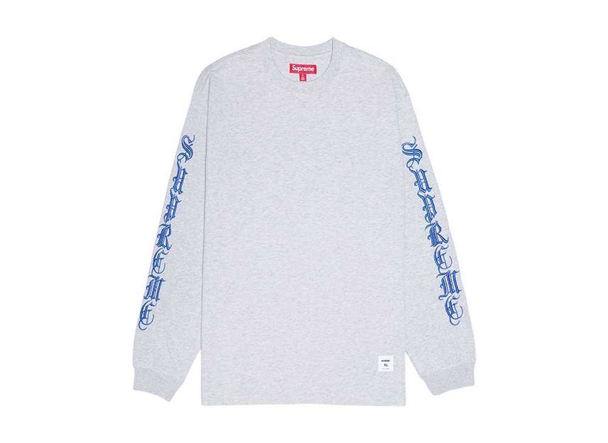 Supreme Old English L/S Top Heather Grey