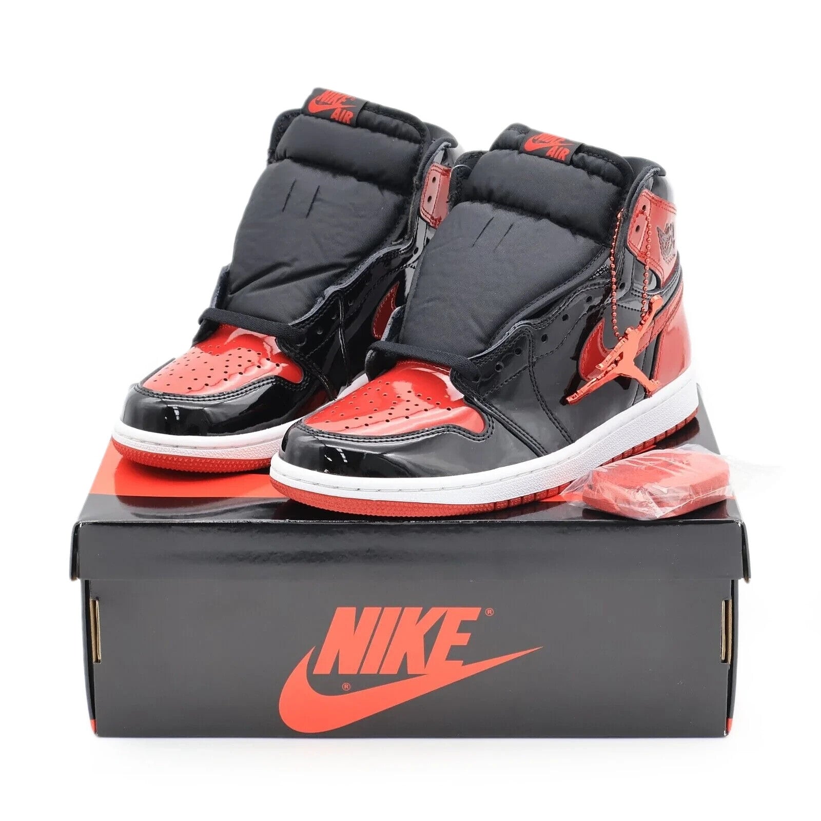 555088-063 Nike Air Jordan 1 Retro High OG Patent Bred Varsity Red Black (Men's)