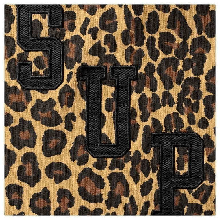 Supreme Slant Applique Half Zip Pullover Leopard
