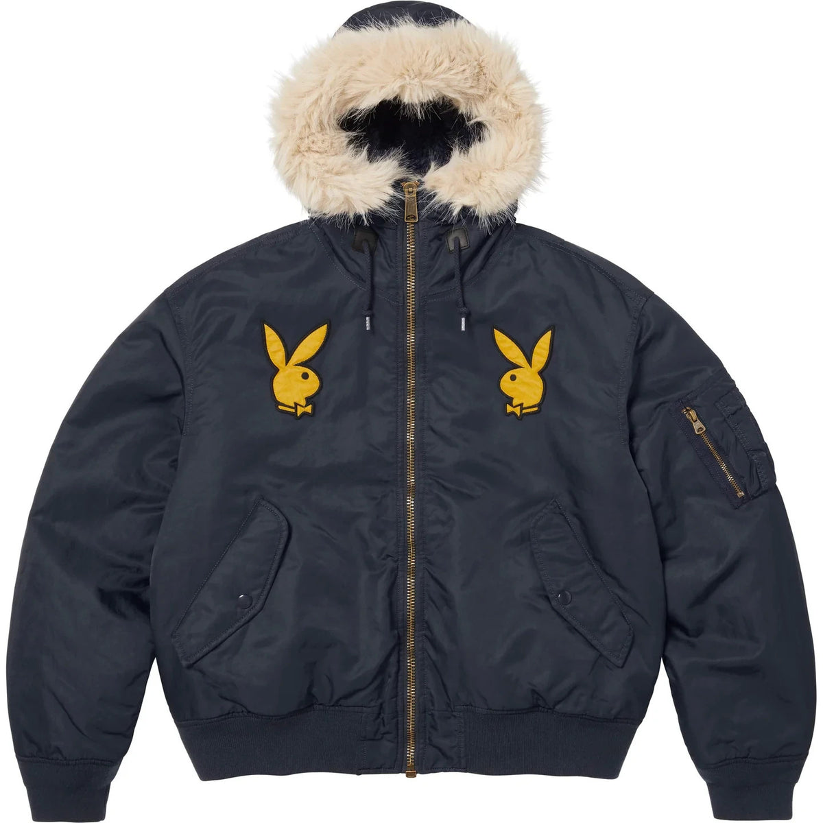 Supreme x Playboy Hooded MA-1 Navy