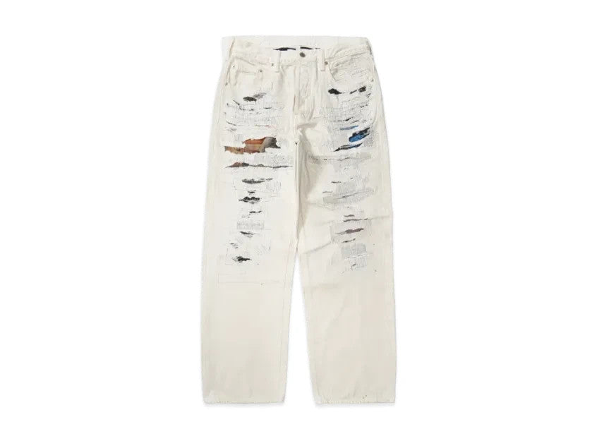 Supreme x MM6 Maison Margiela Distressed Loose Fit Selvedge Jean "White"