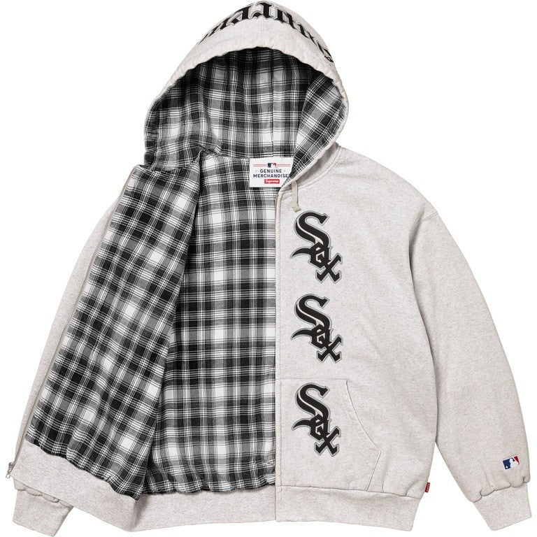 Supreme x Chicago White Sox Zip Up Hooded Sweatshirt Ash Grey