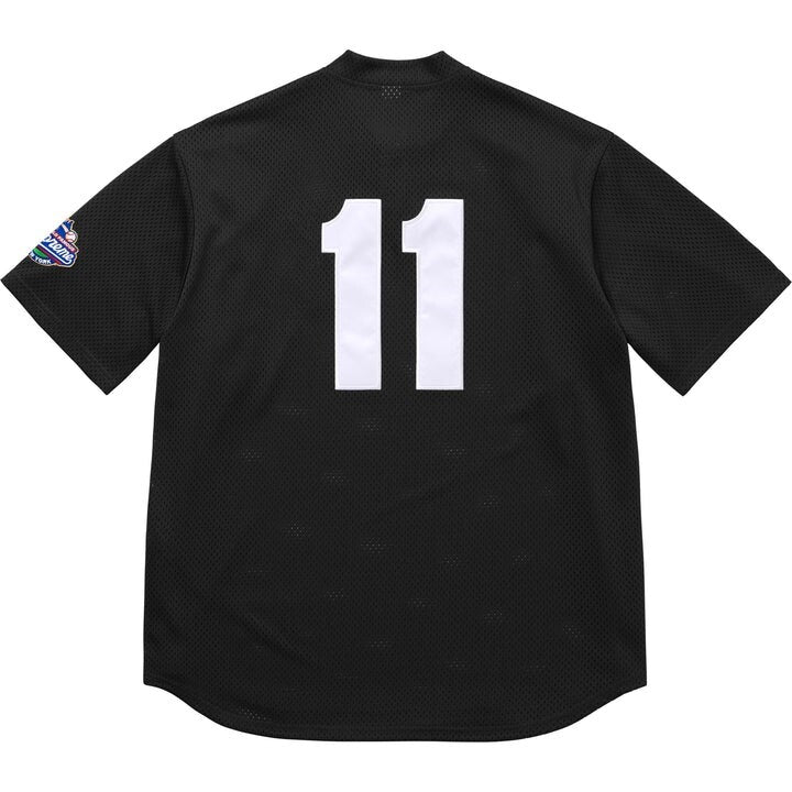 Supreme S Logo Baseball Henley Black