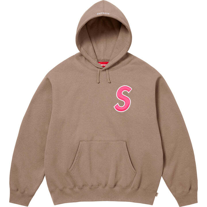 Supreme S Logo Hooded Sweatshirt Dusty Brown
