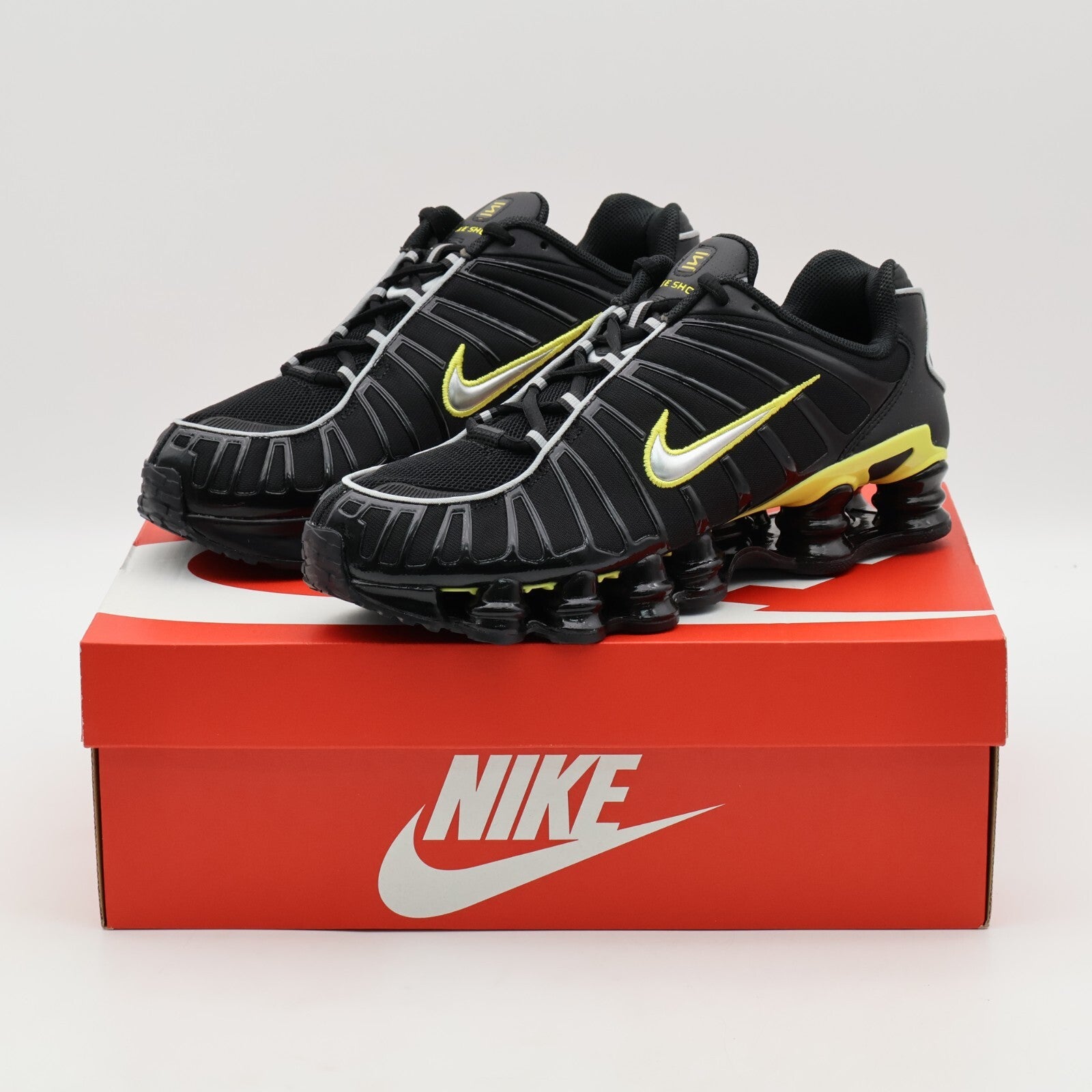 CN0151-002 Nike Shox TL Black Dynamic Yellow Metallic Silver (Men's)