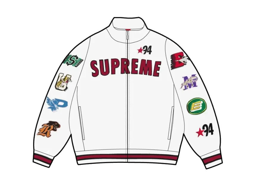 Supreme Mascots Zip Up Sweatshirt "White"