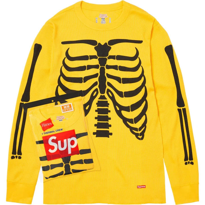 Supreme Hanes Bones Thermal Crew (1 Pack) (25FW) Yellow