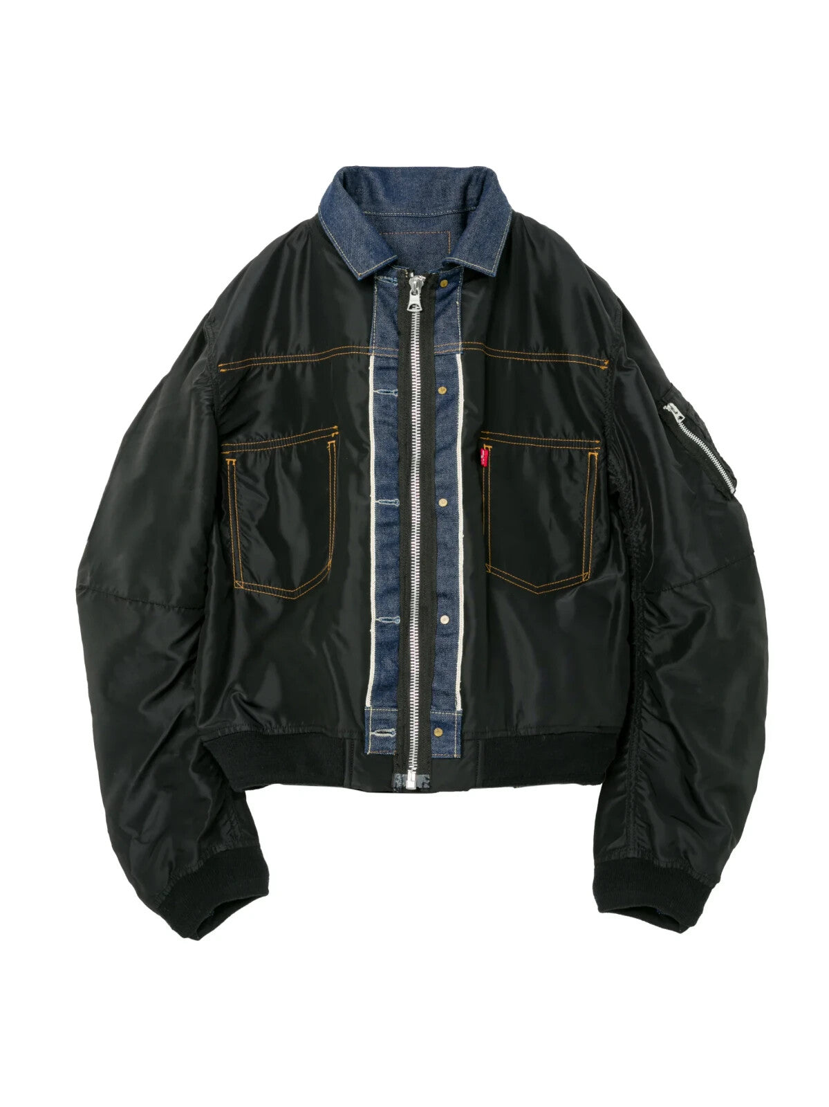 sacai LEVI'S Men's Denim Nylon Twill Reversible Blouson Indigo Black