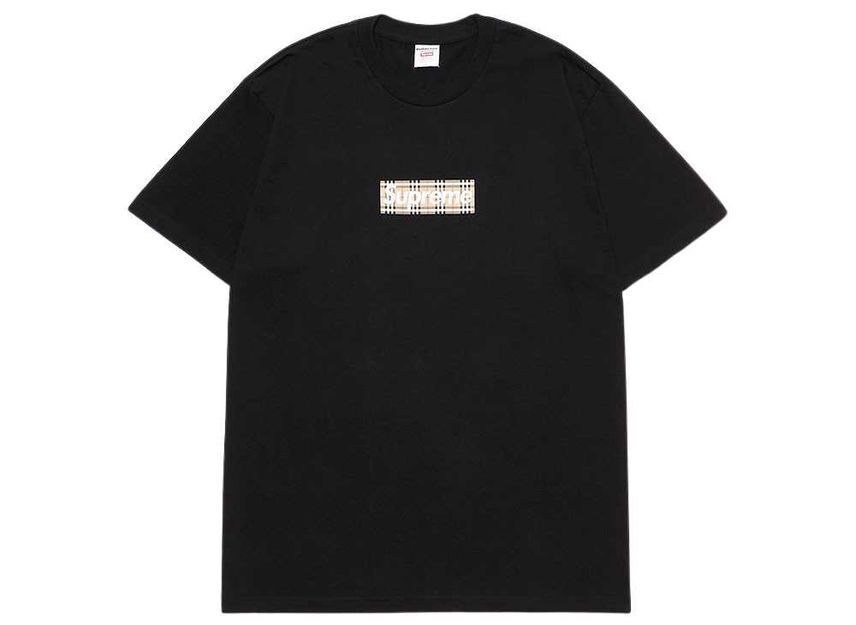 Supreme Burberry Box Logo Tee Black