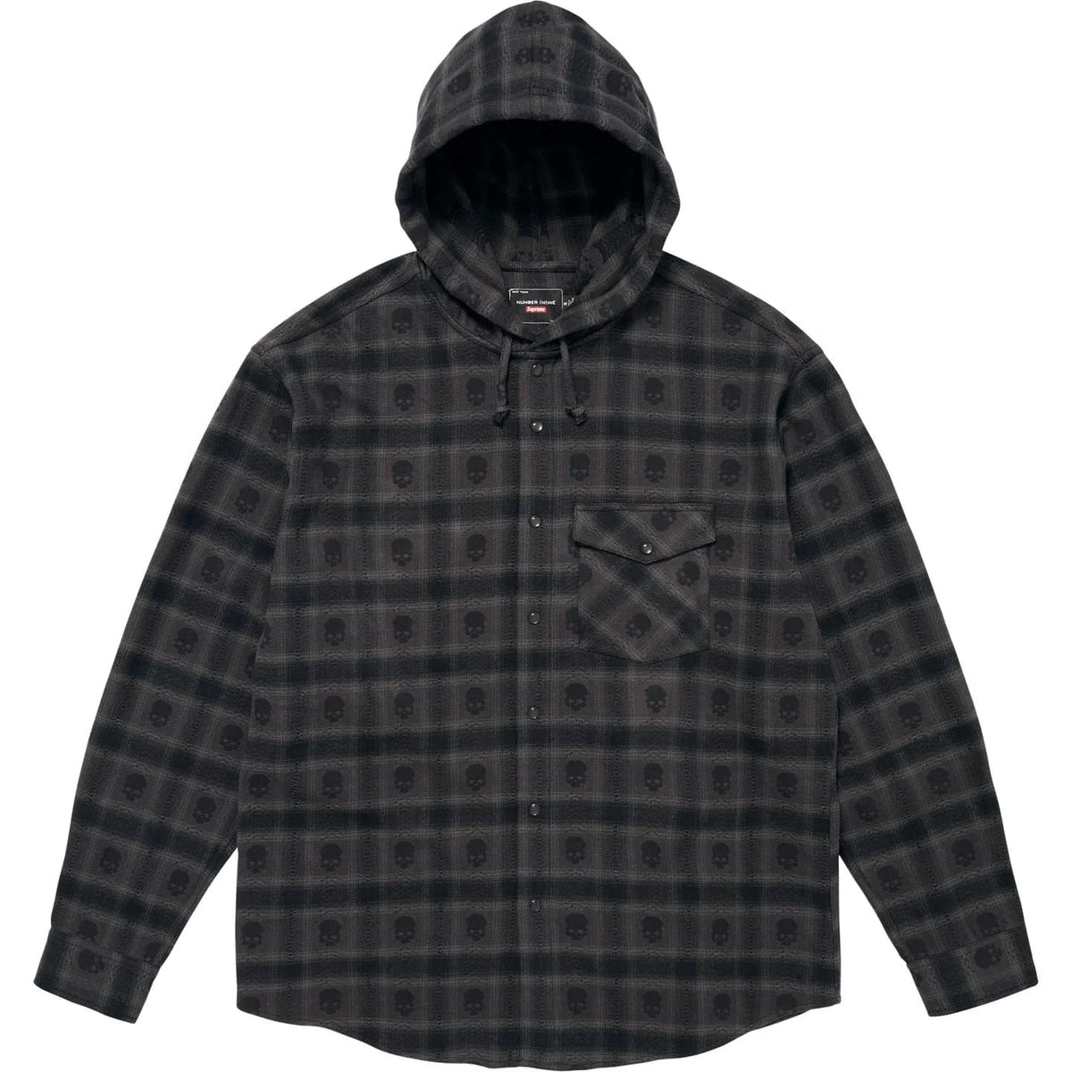 Supreme Number (N)ine Hooded Flannel Shirt Black