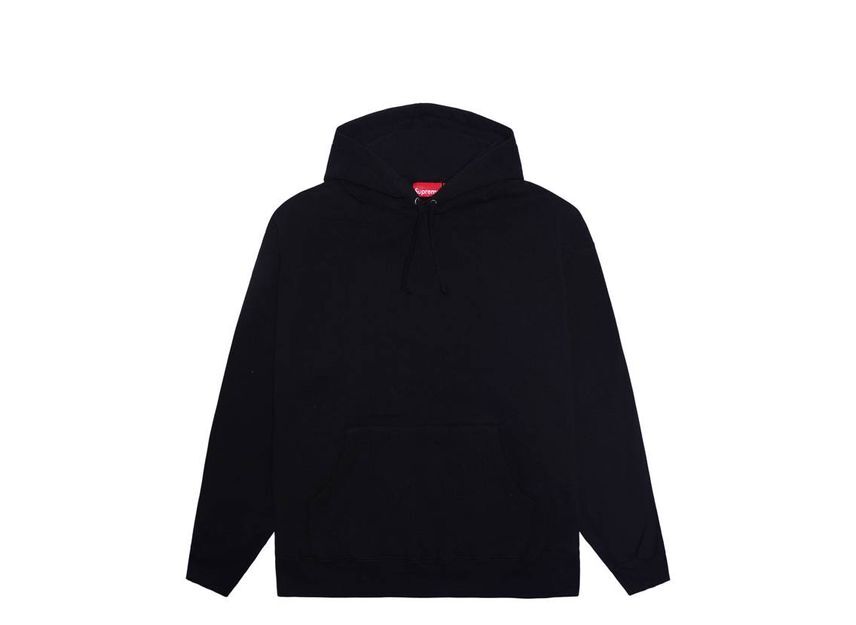 Supreme Satin Applique Hooded Sweatshirt Black