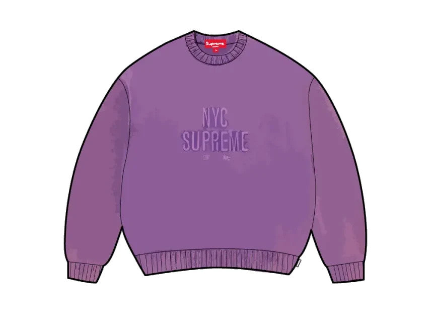 Supreme Overdyed Raised Sweater "Purple"