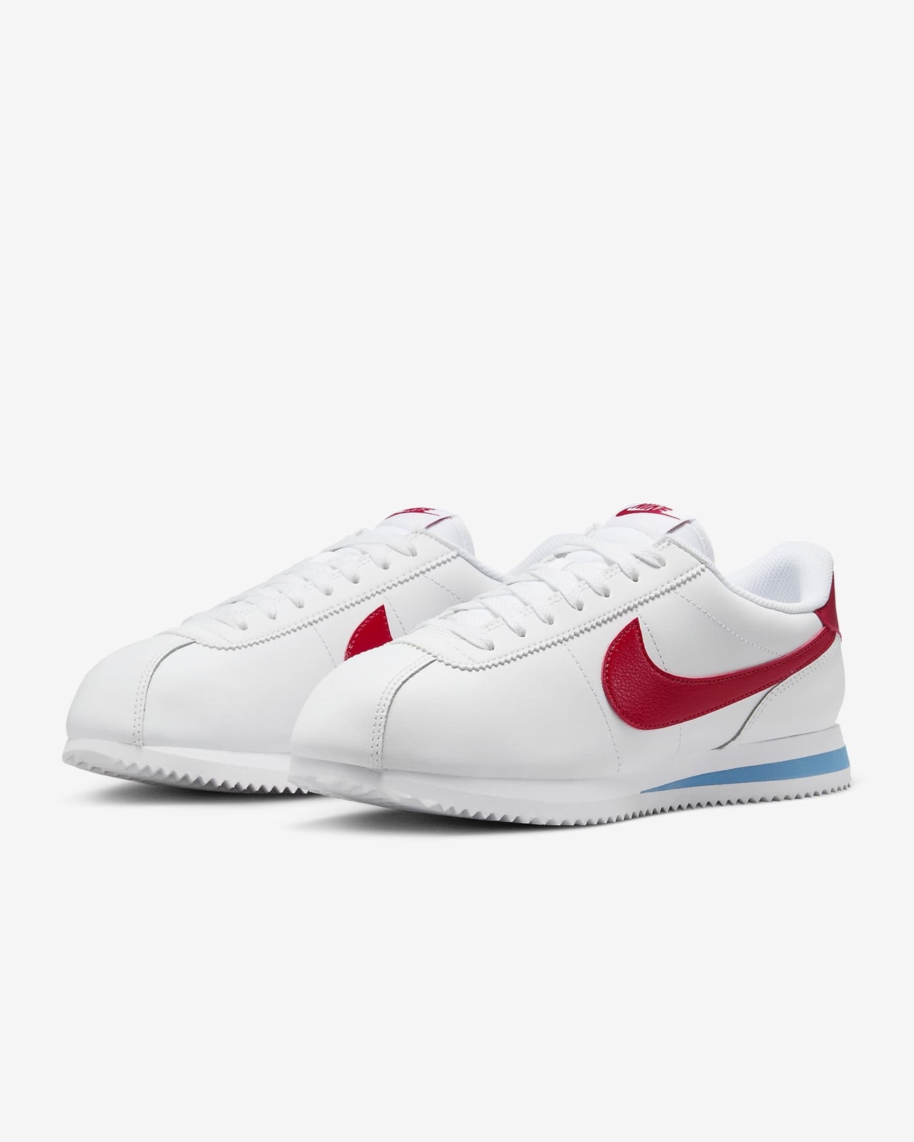 DN1791-108 Nike Cortez Leather White Varsity Blue Varsity Red (Women's)