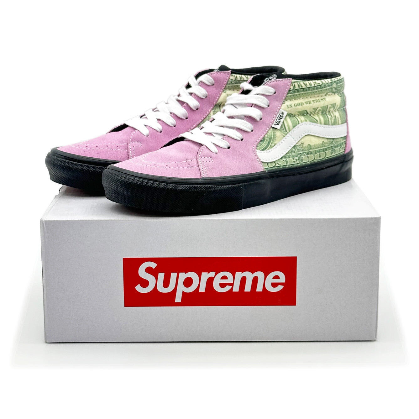 SUP-VANS-23SS-SGM-P Supreme à Vans Doller Skate Grosso Mid Pink