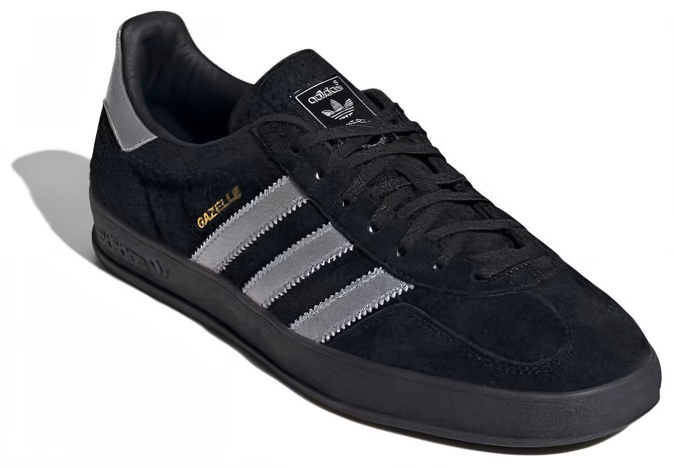 ID0988 adidas Gazelle Indoor "Core Black/Metallic Silver" (BILLY'S Ex) (Men's)