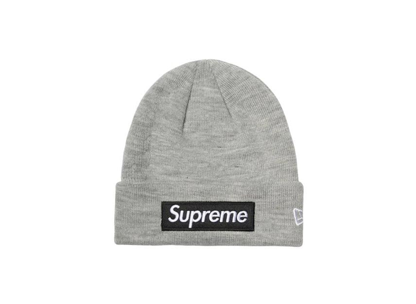Supreme New Era Box Logo Beanie Heather Grey 22FW