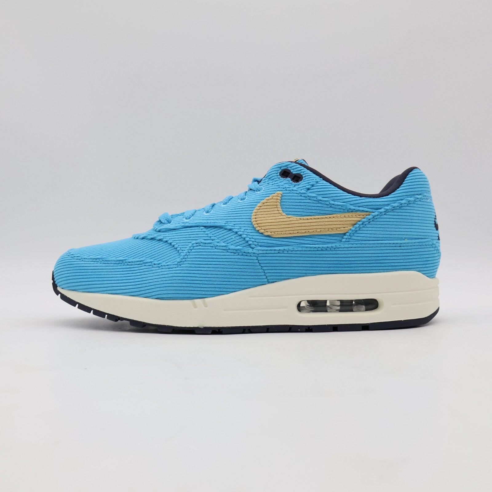 FB8915-400 Nike Air Max 1 PRM Corduroy Baltic Blue Sesame Gridiron Sail Turquois