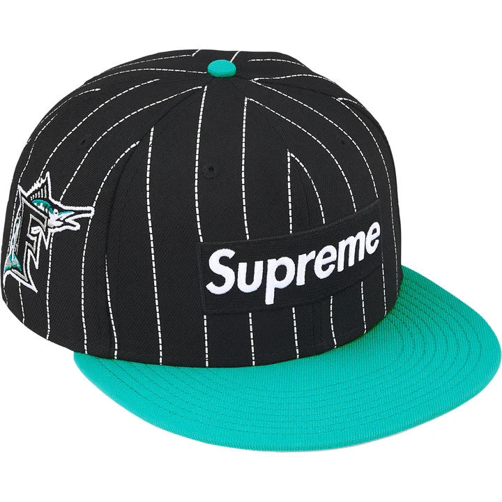 Supreme MLB New Era Teams Box Logo Florida Marlins Stripe