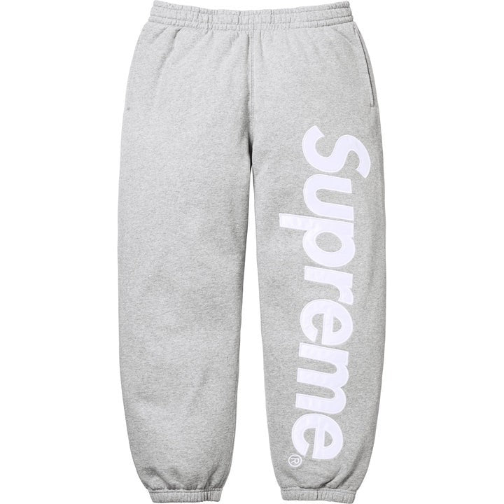 Supreme Satin Applique Sweatpant Heather Grey