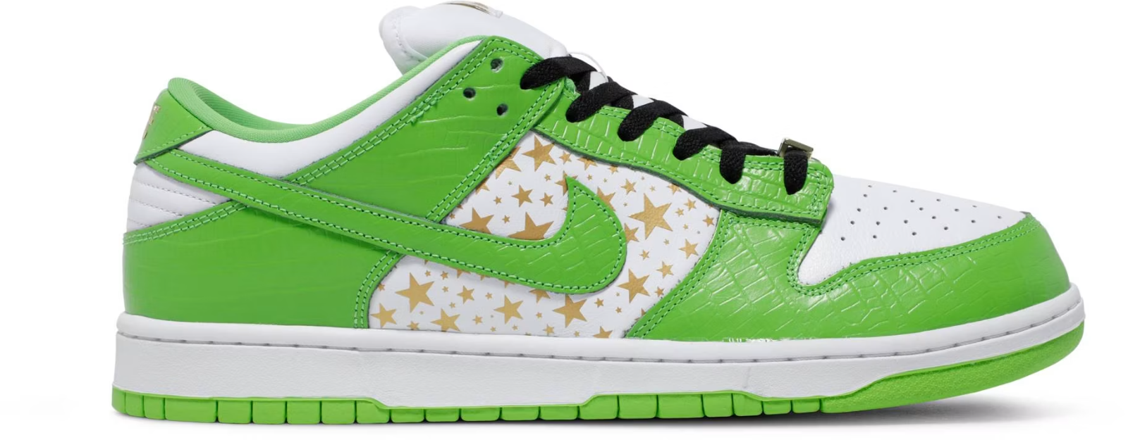 DH3228-101 Supreme à Nike SB Dunk Low OG QS Gold Stars White/Mean Green (Men's)