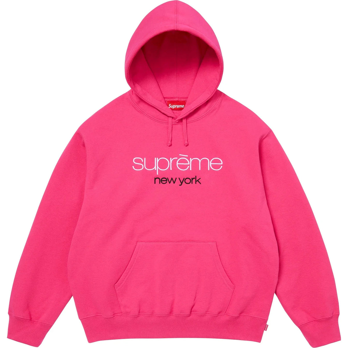 Supreme Classic Logo Hooded Sweatshirt Bright Fuchsia