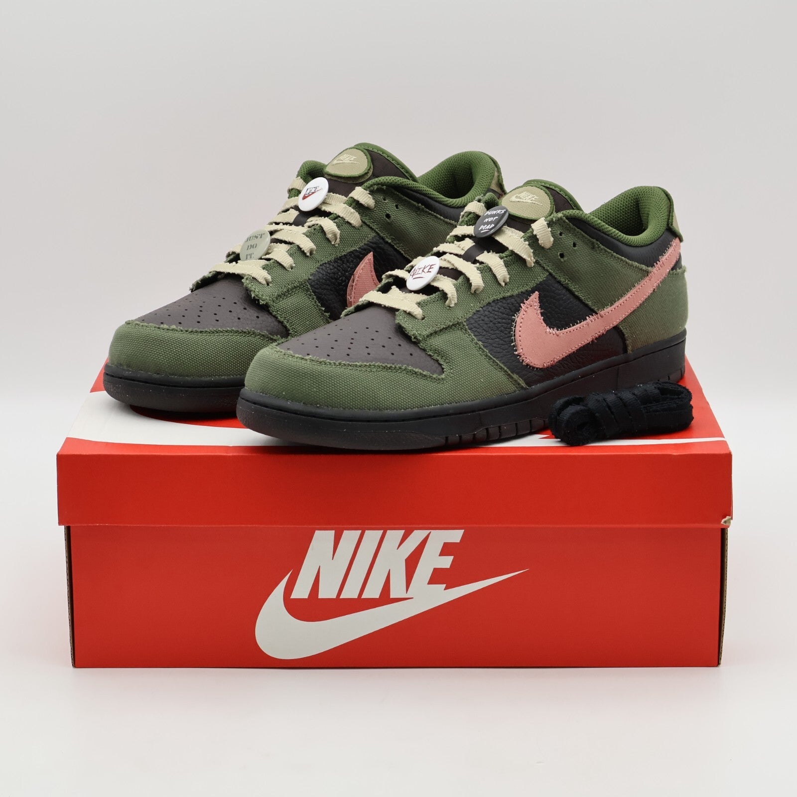 IB2256-300 Nike Dunk Low Retro LTD Army Olive Black Velvet Brown Rust (Men's)