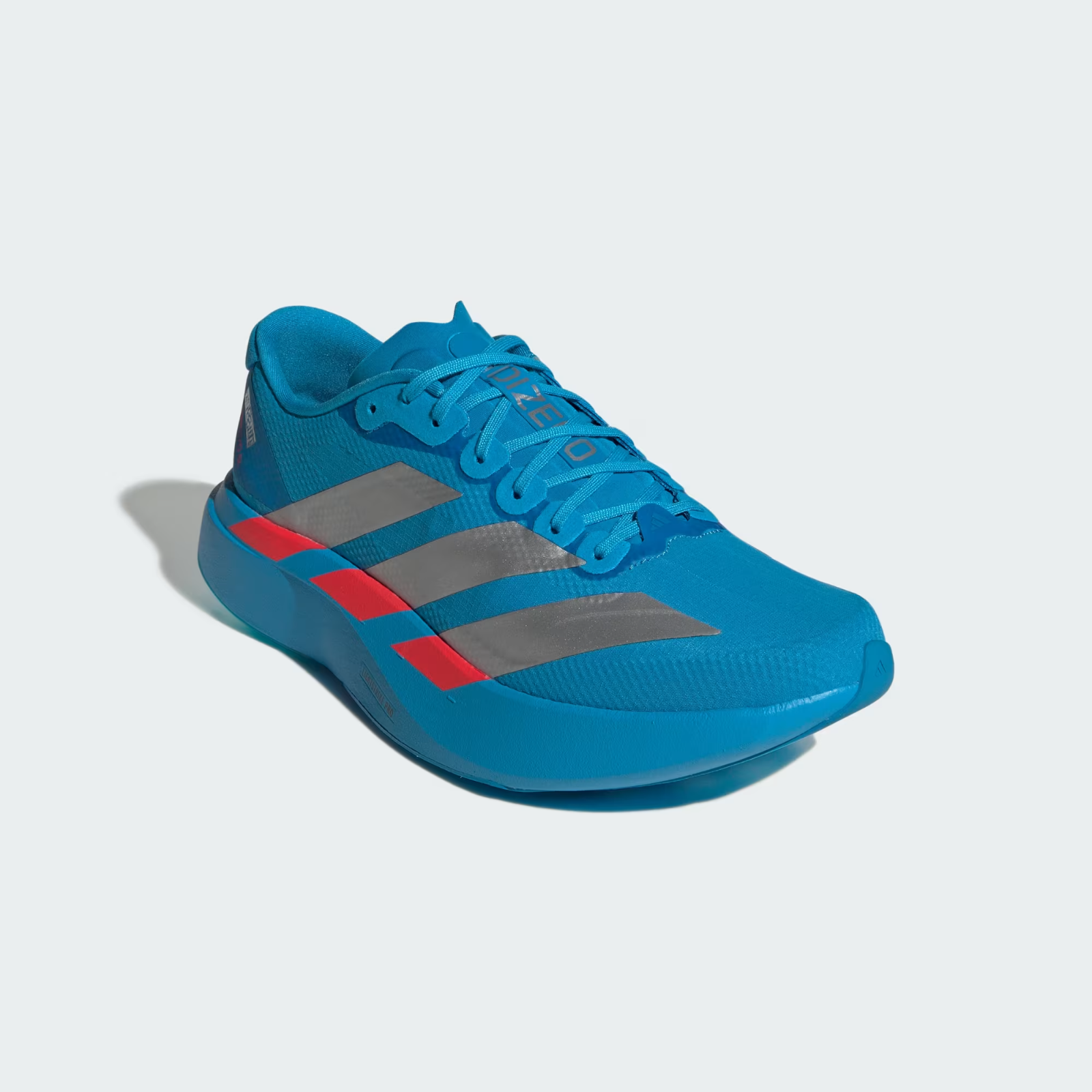 JR2023 adidas Adizero EVO SL Woven Solar Blue Silver Metallic Lucid Red (Men's)