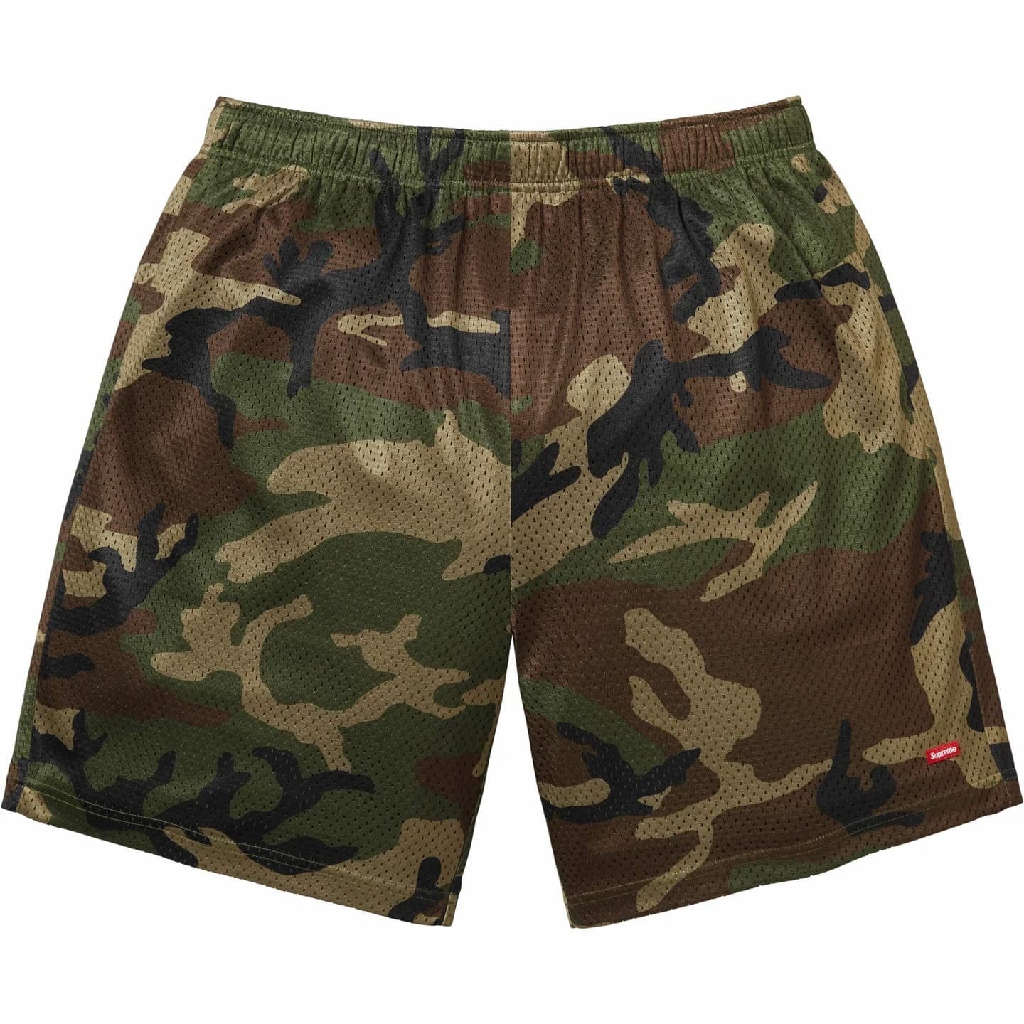 Supreme Small Box Baggy Mesh Short Woodland Camo