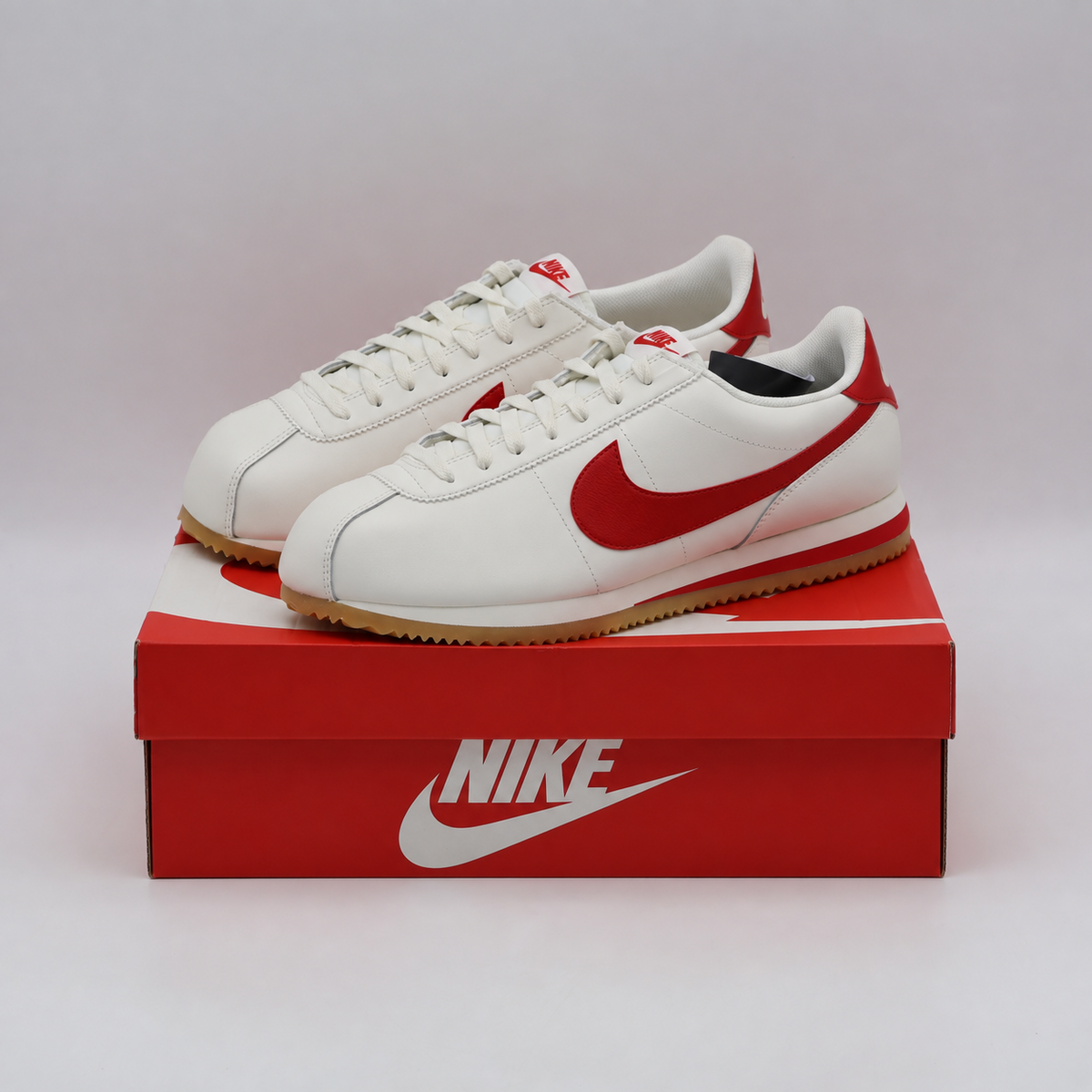 DM4044-110 Nike Cortez Leather Sail Gum Yellow University Red (Men's)