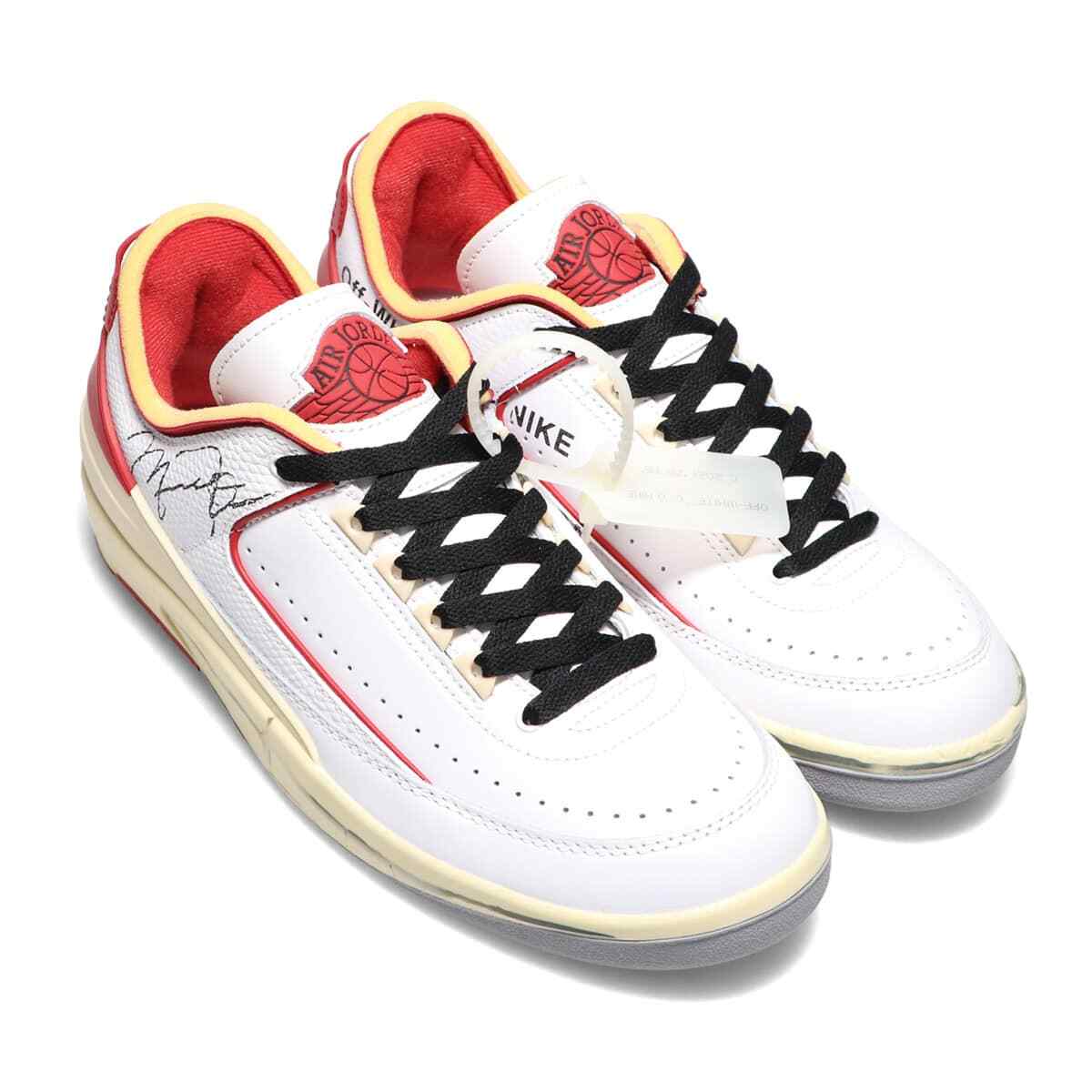 DJ4375-106 Off-White à Nike Air Jordan 2 Low White and Varsity Red (Men's)