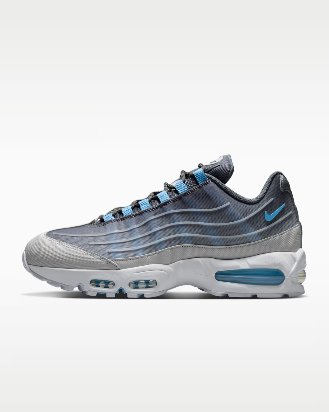 IH7853-003 Nike Air Max 95 Big Bubble Tech "Smoke Grey/Football Blue" (Men's)