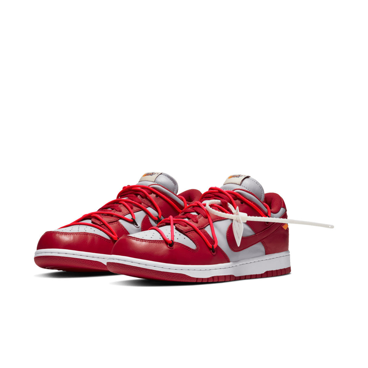 CT0856-600 Off-White à Nike Dunk Low University Red Wolf Grey (Men's)