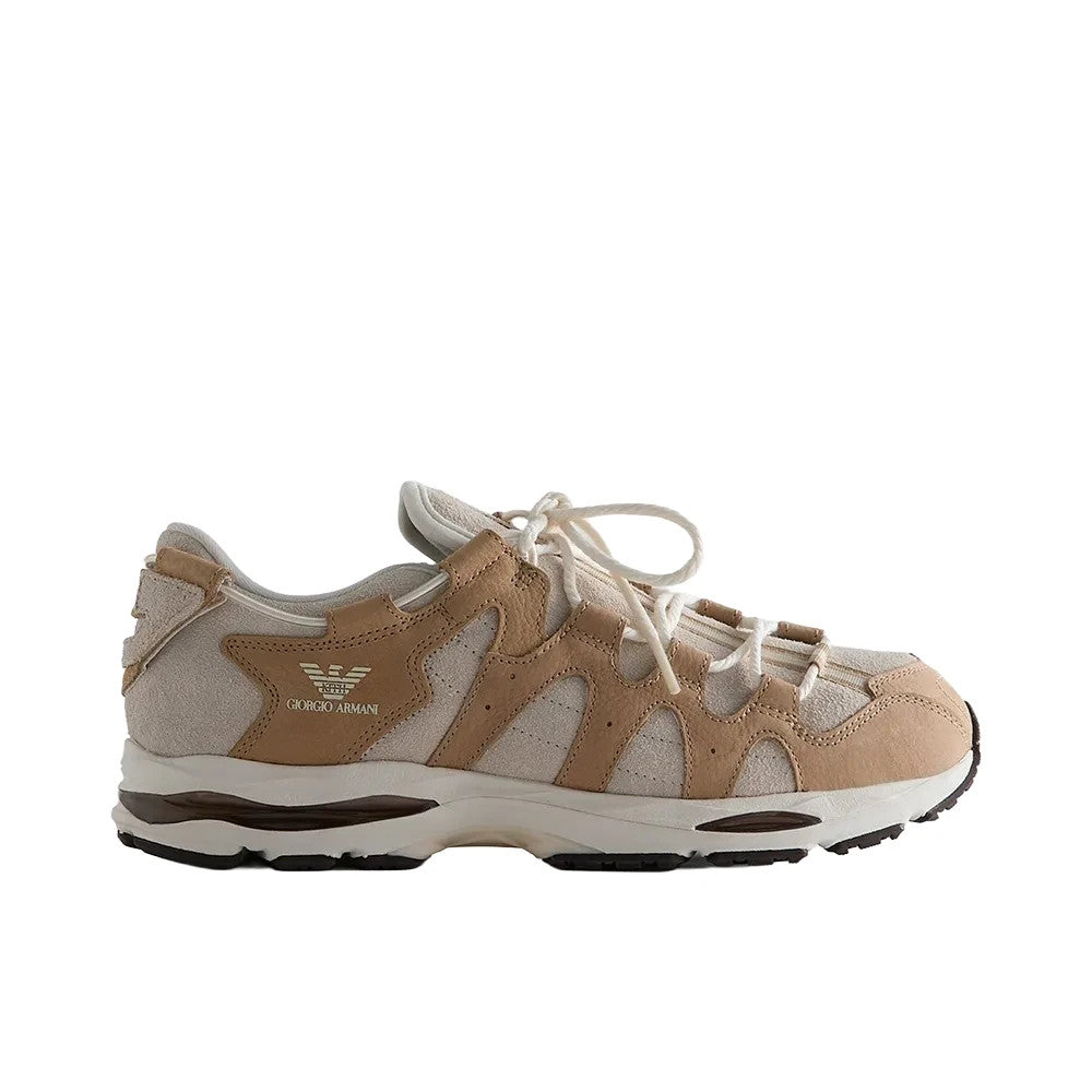 1203B646-200 KITH à Giorgio Armani à Asics Gel-Mai 0.1 White Onyx/Safari (Men's)