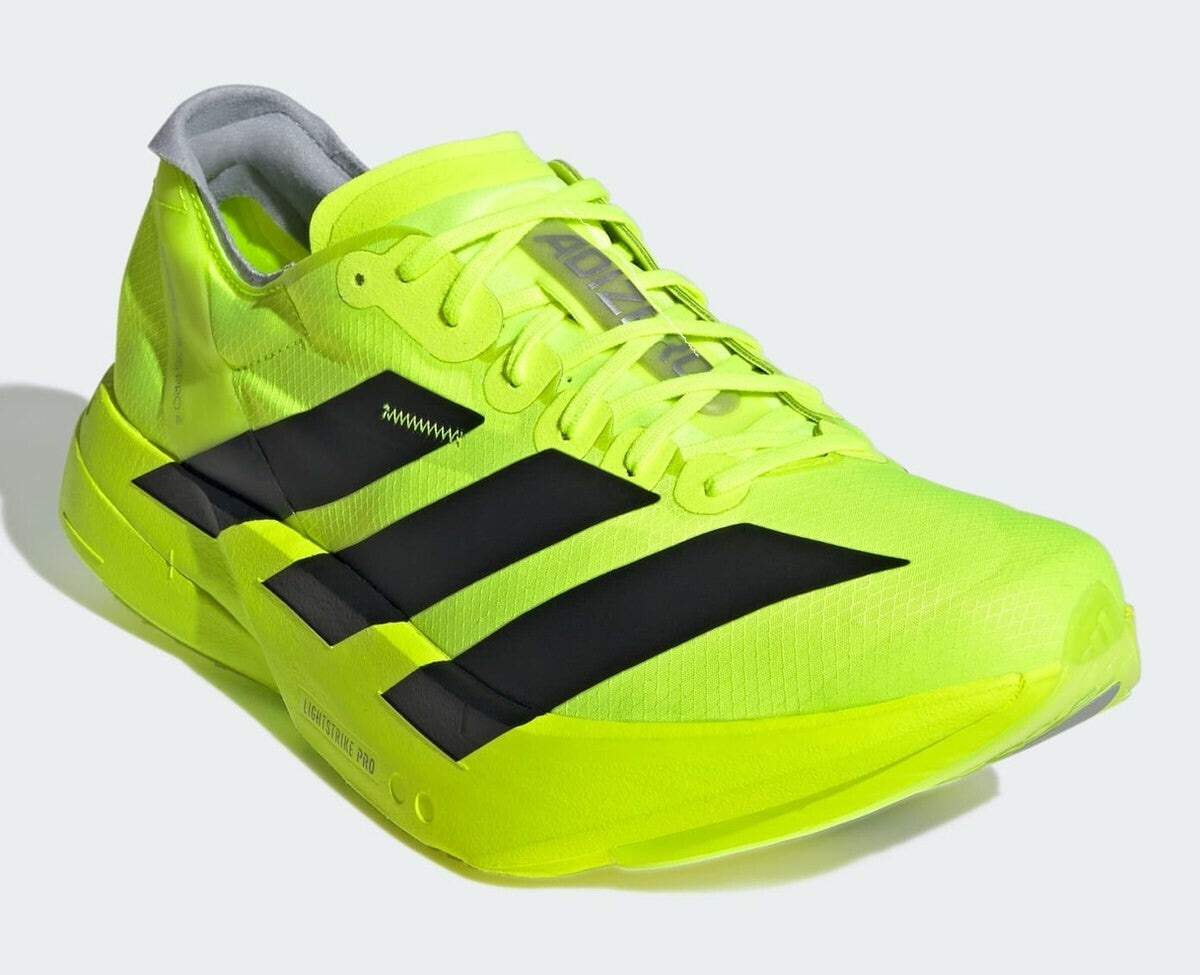JR6364 adidas Adizero Adios Pro 4 Lucid Lemon Core Black Halo Silver (Men's)