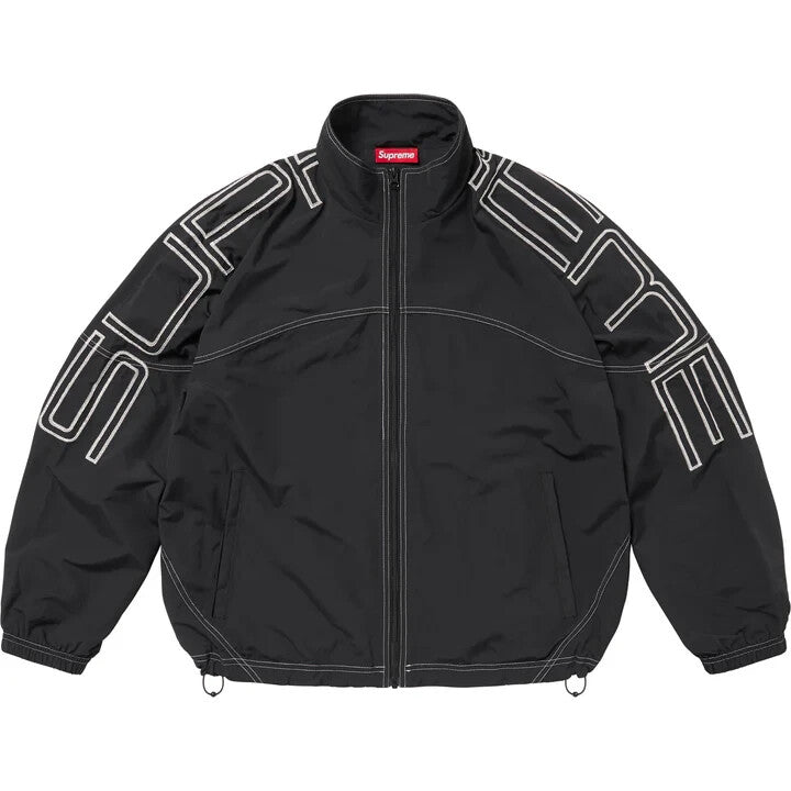 Supreme Spellout Embroidered Track Jacket Black