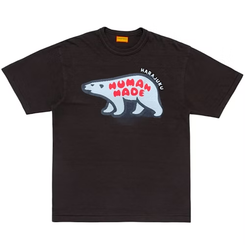 HUMAN MADE Stores Exclusive Animal Graphic T-Shirt Harajuku Polar Bear Black