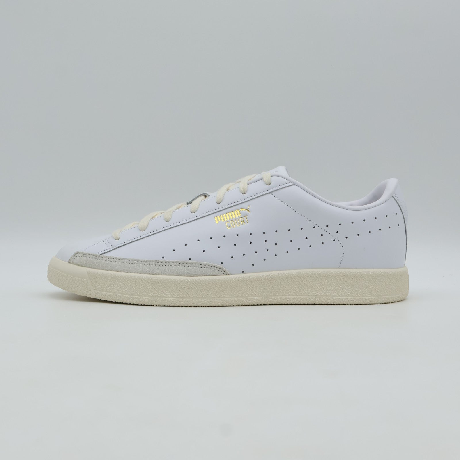 405348-01 Puma Court PUMA White Vapor Gray PUMA Gold (Men's)