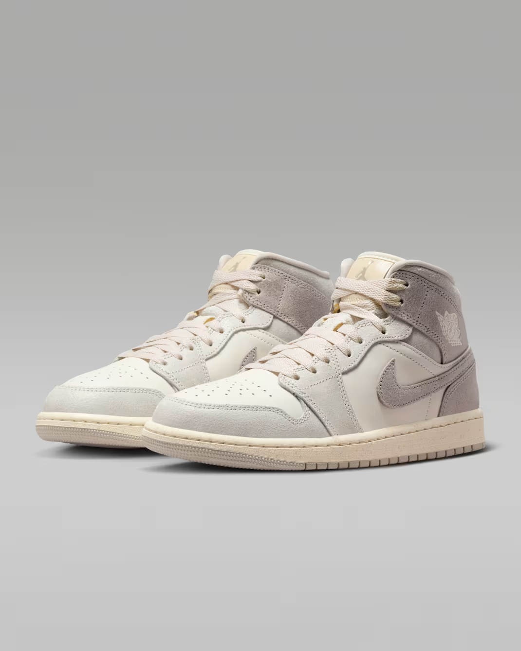 IB7010-001 Nike Air Jordan 1 Mid Light Iron Ore Enigma Stone (Women's)