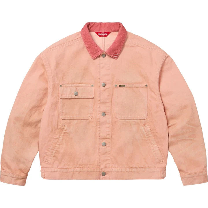 Supreme Distressed Selvedge Trucker Jacket Washed Pink