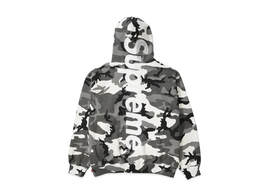 Supreme Satin Applique Hooded Sweatshirt (26SS) "Snow Camo"