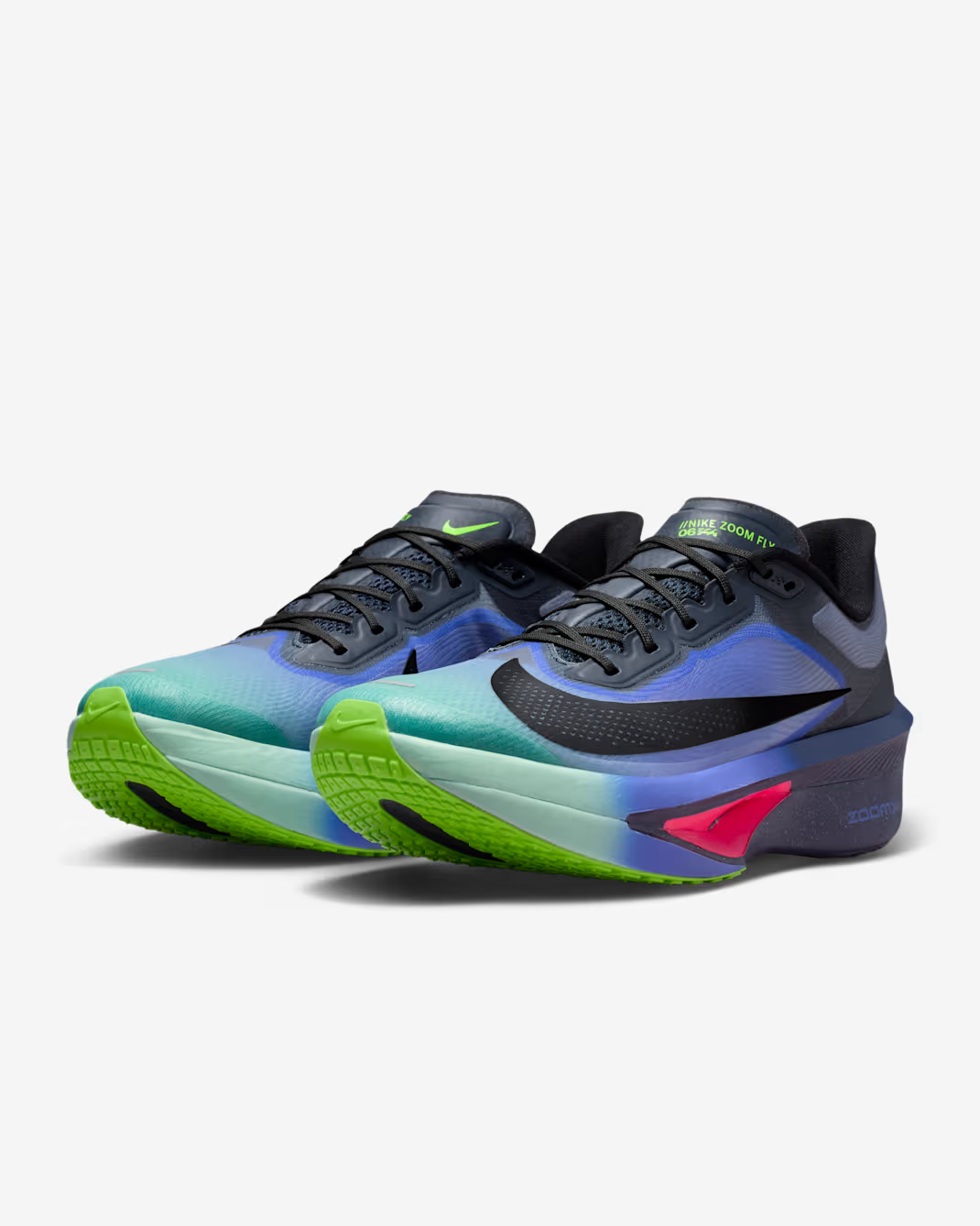 IO9572-400 Nike Zoom Fly 6 Dark Obsidian Racer Blue Emerald Rise Black (Menâs)