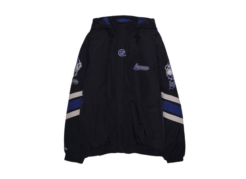 Supreme Mitchell & Ness NCAA Hooded Stadium Jacket Black