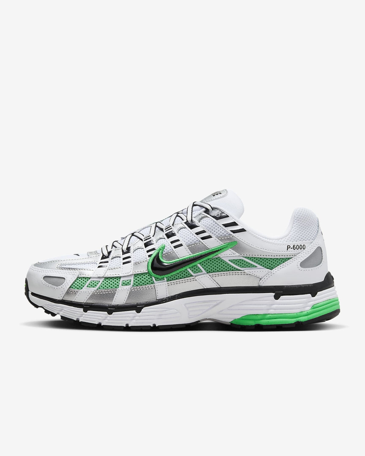 CD6404-104 Nike P-6000 White Metallic Silver Spring Green Black (Men's)