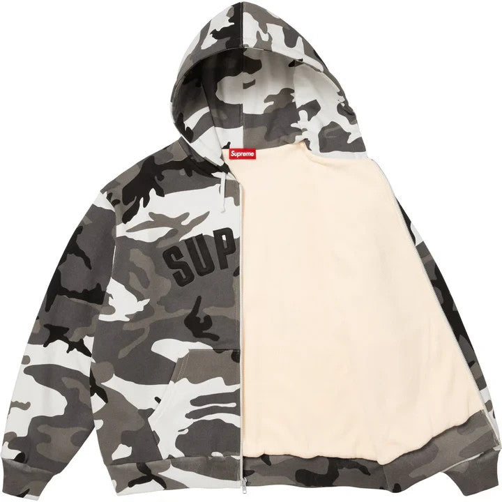 Supreme Arc Thermal Lined Zip Up Hooded Sweatshirt Snow Camo