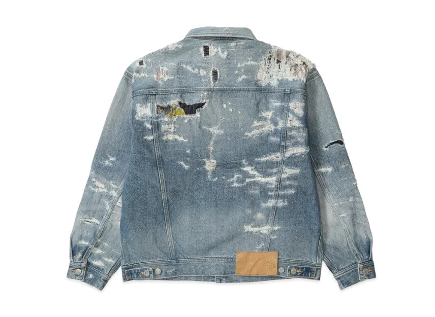 Supreme MM6 Maison Margiela Distressed Selvedge Denim Trucker Jacket Indigo