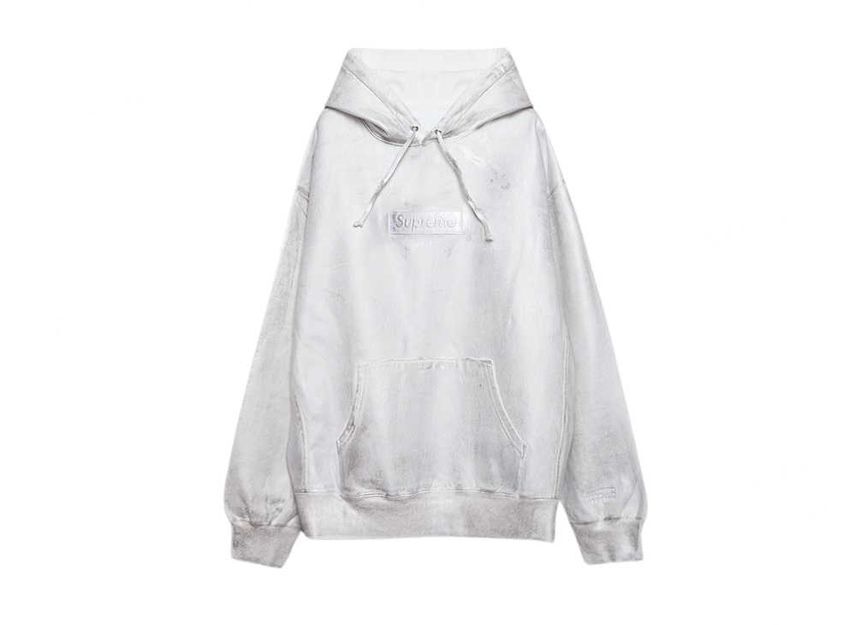 Supreme MM6 Maison Margiela Foil Box Logo Hooded Sweatshirt White