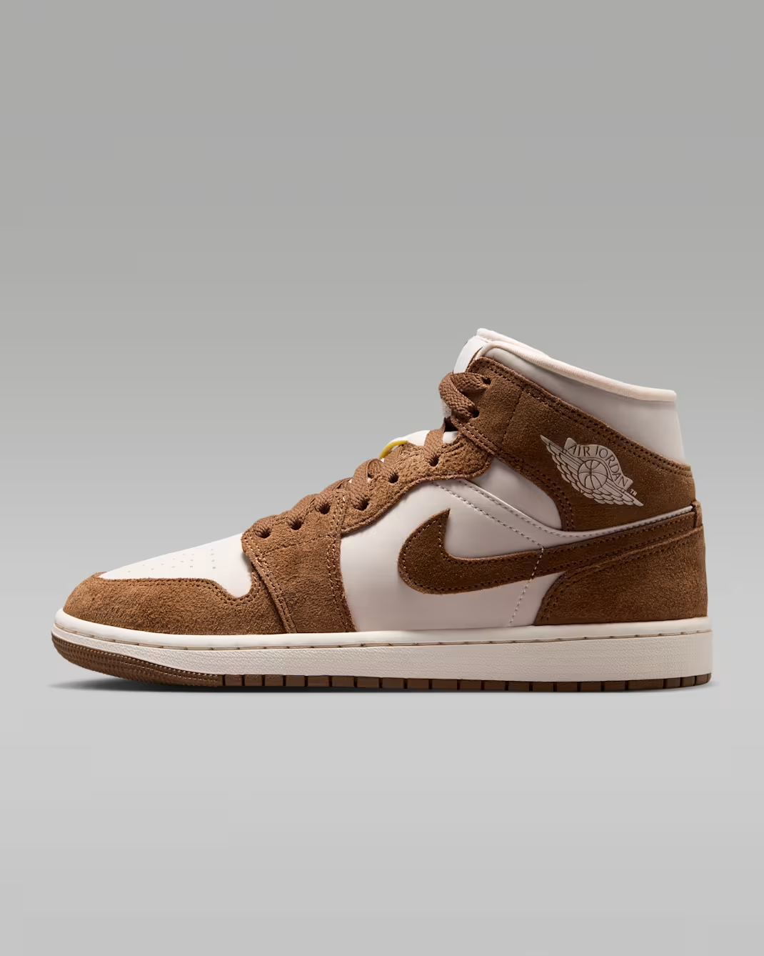 BQ6472-203 Nike Air Jordan 1 Mid "Light British Tan/Chalk" (Women's)