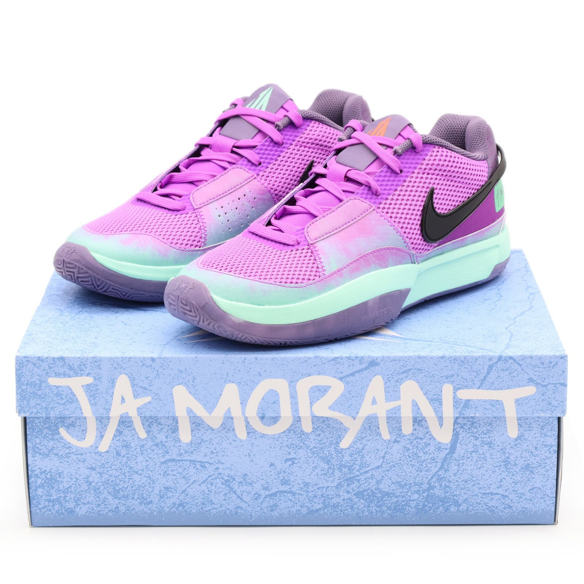 FV5558-500 Nike Ja 1 Christmas Fuchsia Dream Black Canyon Purple Ember (Men's)